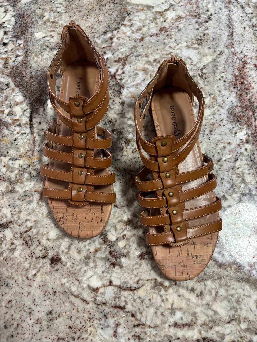 BareTraps Tan Multi-Strap Gladiator Sandals